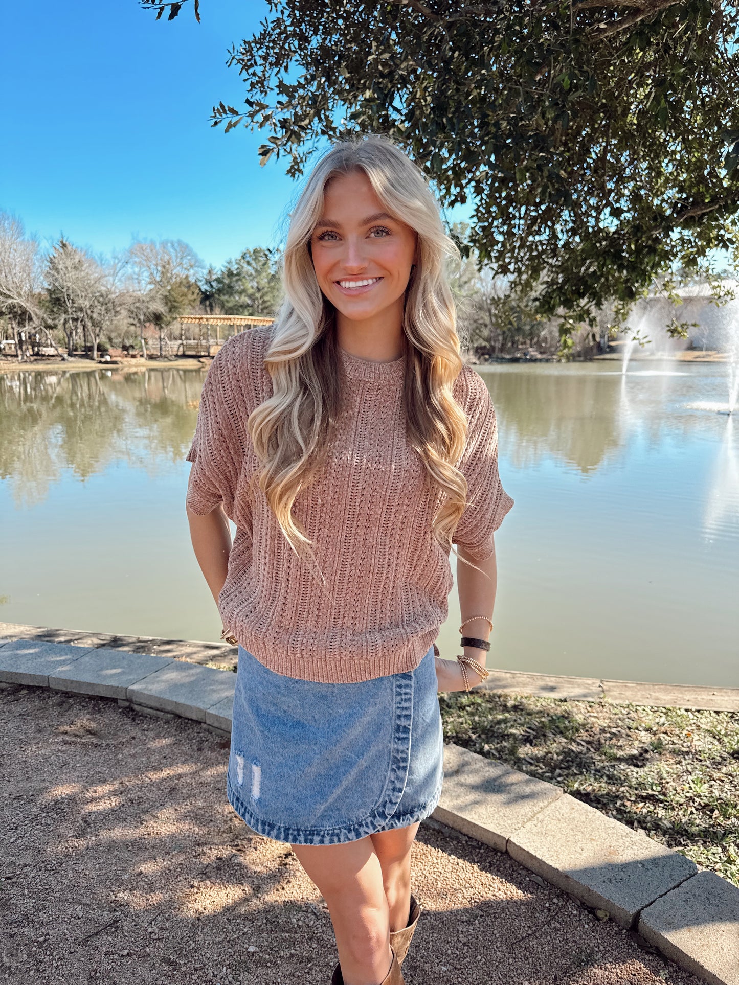 Ultra soft, short sleeve sweater top