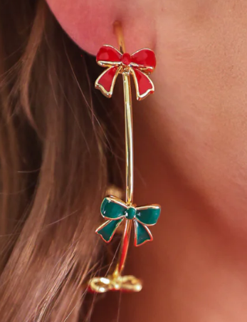 Jingle Bow Hoop Earrings