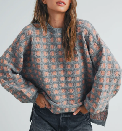 Checkered Oversized Sweater