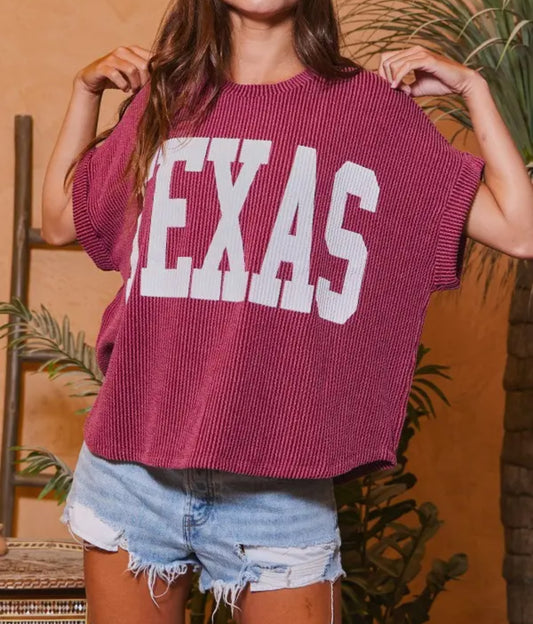 TEXAS Comfy Oversized Sweatshirt Top