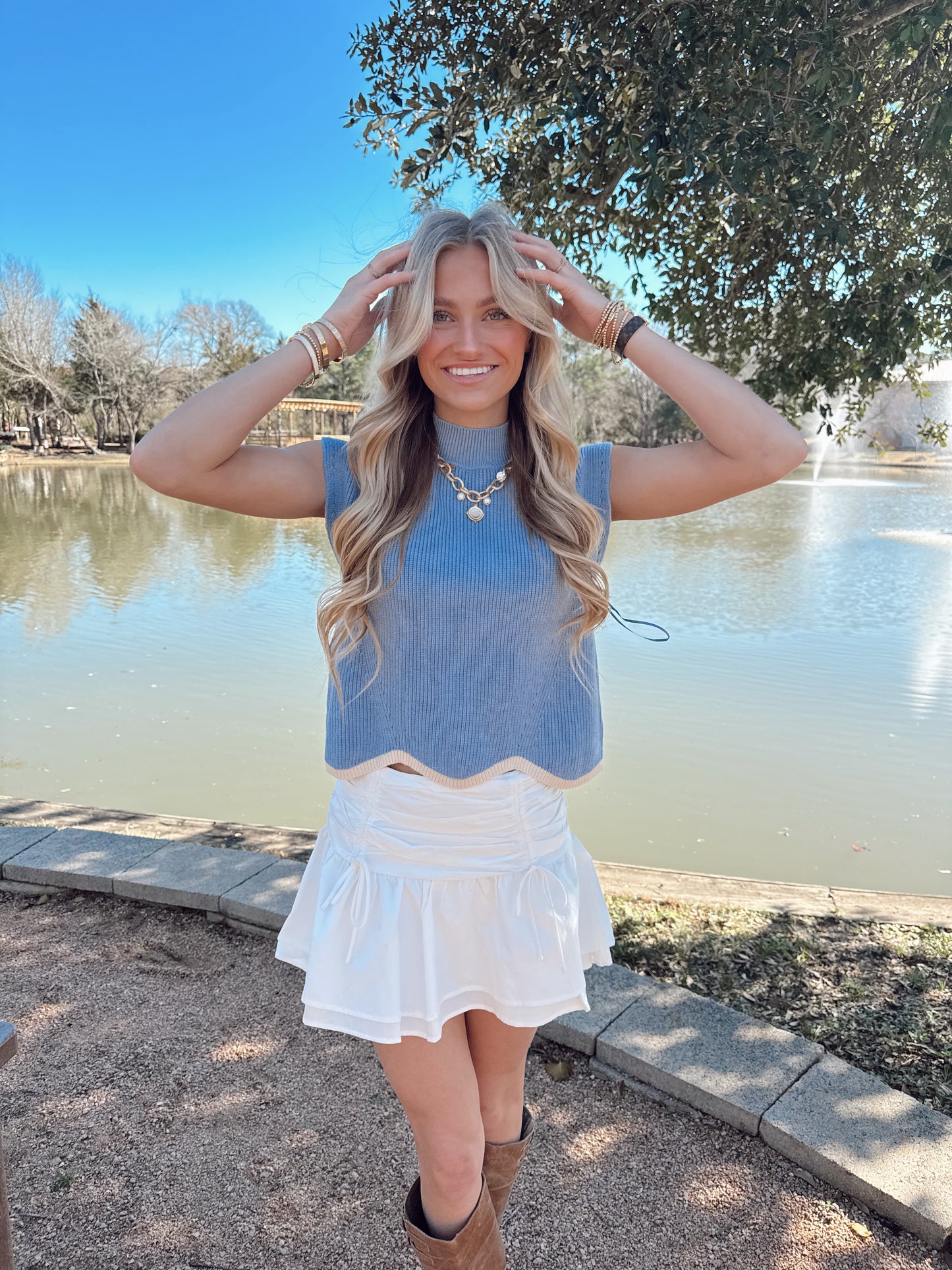 Mock Neck Short Sleeve Top