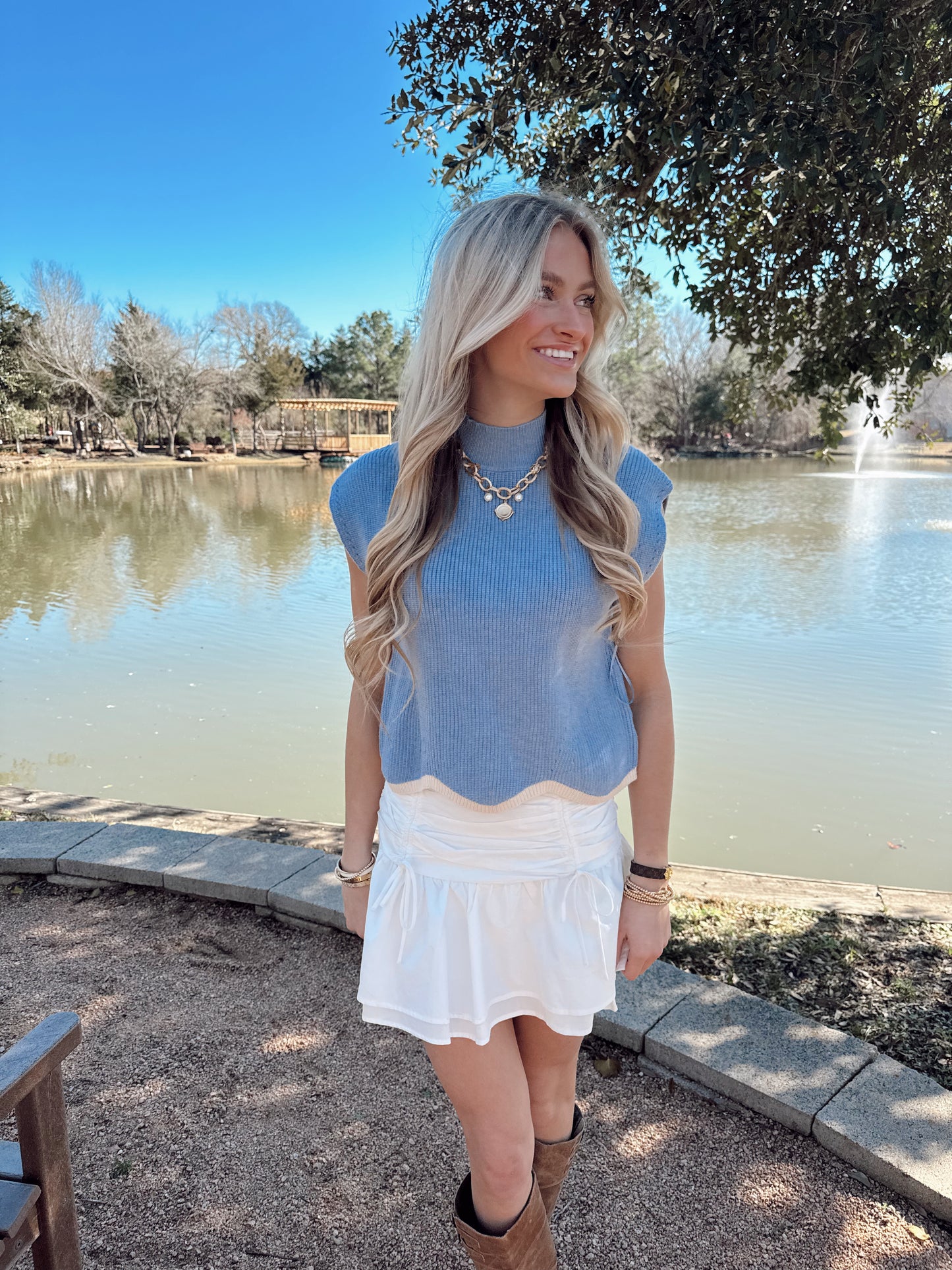 Mock Neck Short Sleeve Top