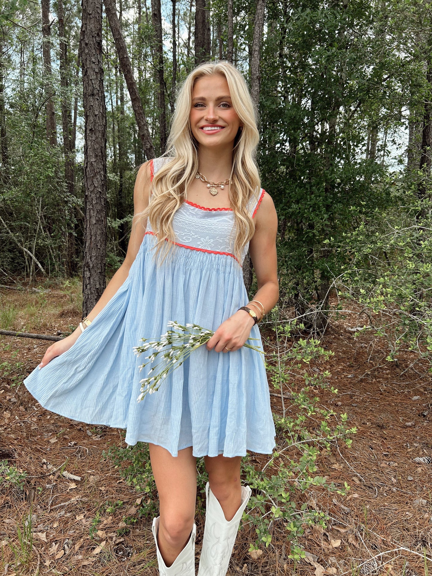 Lace Bodice Mini Dress