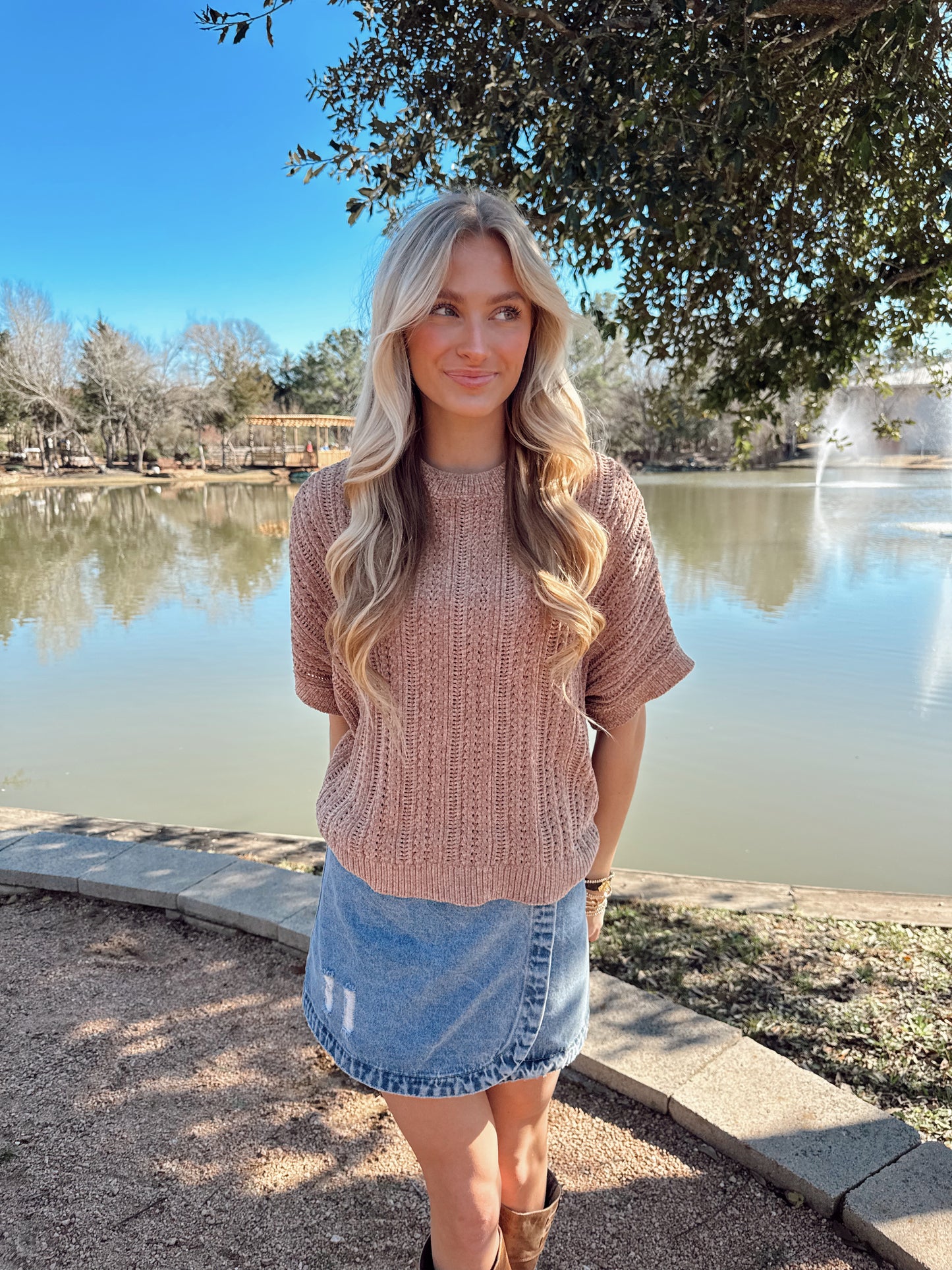 Ultra soft, short sleeve sweater top