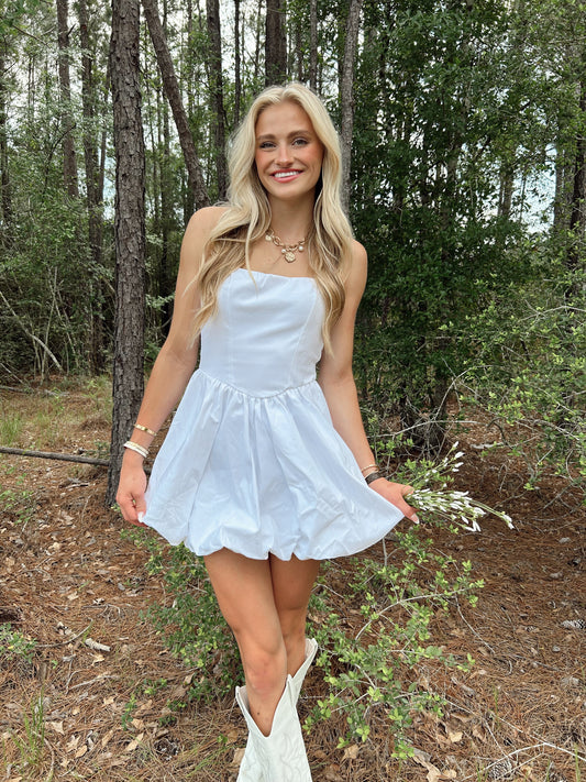 Mini Halter Bubble Hem Dress