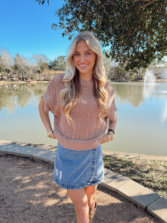 Ultra soft, short sleeve sweater top