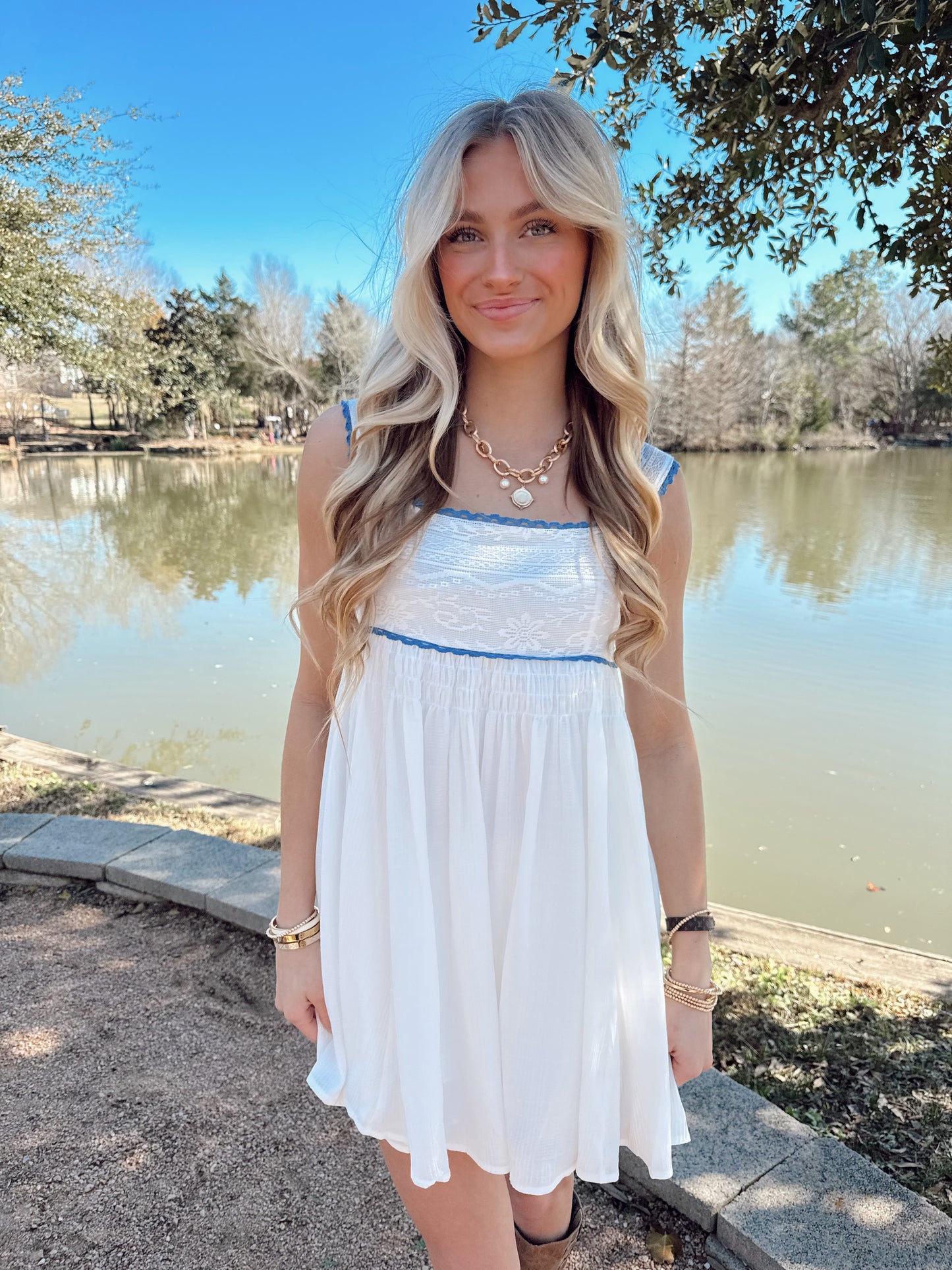 Lace Bodice Mini Dress