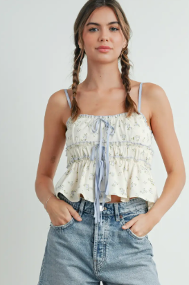 Floral Ruffle Top