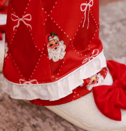 Santa's Signature Bow Ruffle Pajama Set*