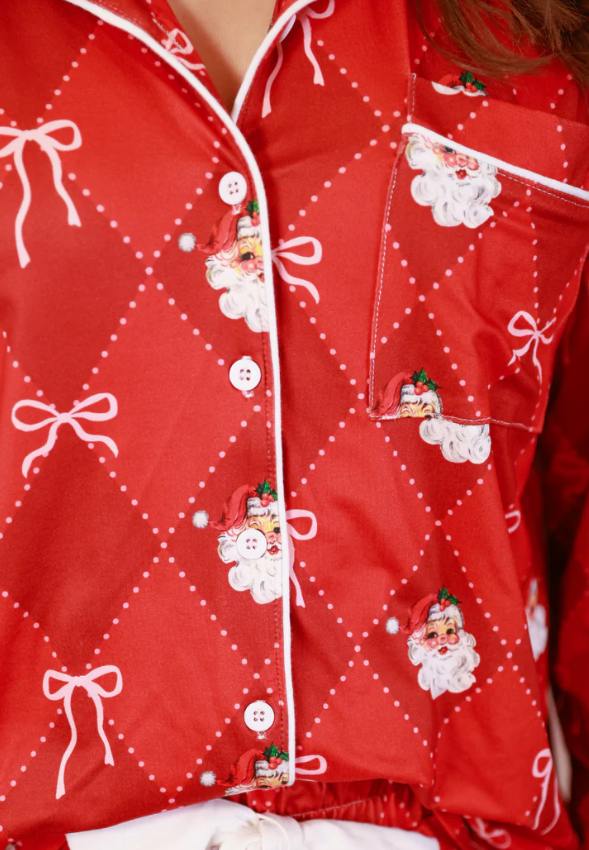 Santa's Signature Bow Ruffle Pajama Set*