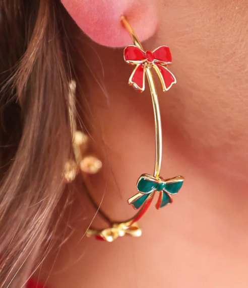 Jingle Bow Hoop Earrings