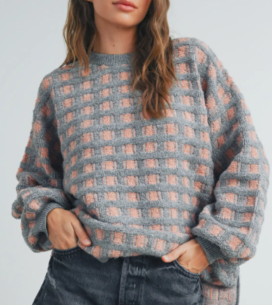 Checkered Oversized Sweater