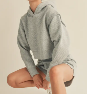 Quilted Crop Hoodie