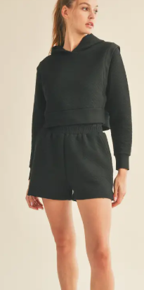 Quilted Crop Hoodie